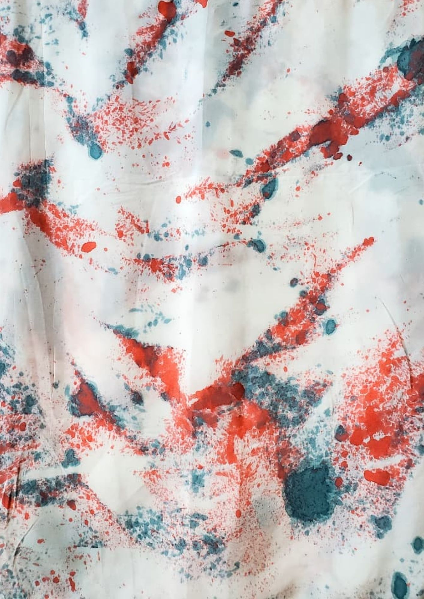 Splatter — coral, teal blue, white